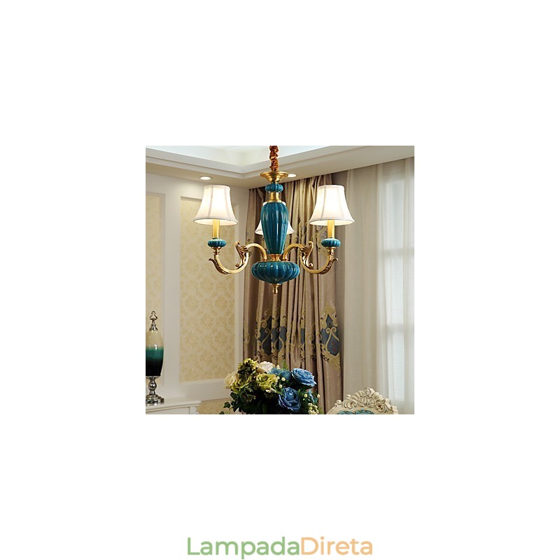 Lustre todo em cobre Lustre decorativo jade OP
