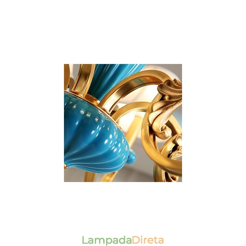 Lustre todo em cobre Lustre decorativo jade OP