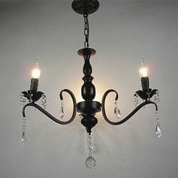 Lustre de cristal estilo europeu lâmpada de ferro forjado lâmpadas de vela criativas e lanternas