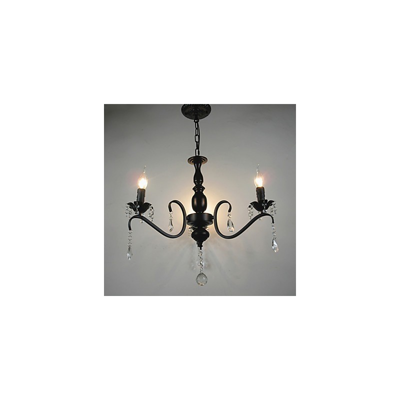 Lustre de cristal estilo europeu lâmpada de ferro forjado lâmpadas de vela criativas e lanternas
