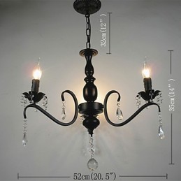 Lustre de cristal estilo europeu lâmpada de ferro forjado lâmpadas de vela criativas e lanternas