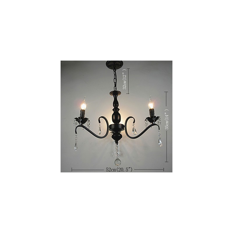 Lustre de cristal estilo europeu lâmpada de ferro forjado lâmpadas de vela criativas e lanternas