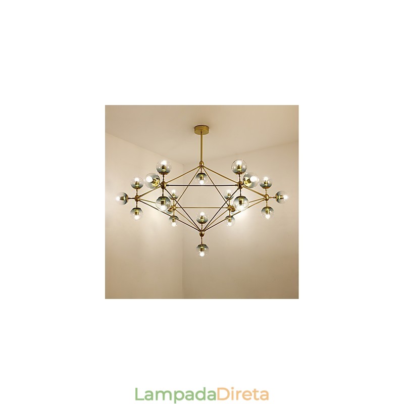 Twenty_one Light Post Moderno Estilo Europeu Modo Metal Vidro Luminária Pendente Foyer Decore Lustre Industrial Lâmpada