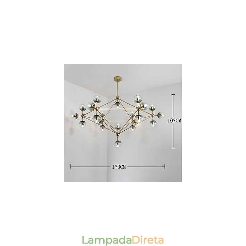 Twenty_one Light Post Moderno Estilo Europeu Modo Metal Vidro Luminária Pendente Foyer Decore Lustre Industrial Lâmpada