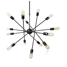 Pintura rústica de chalé para designers, lustre de 2 lâmpadas em metal para lojas internas