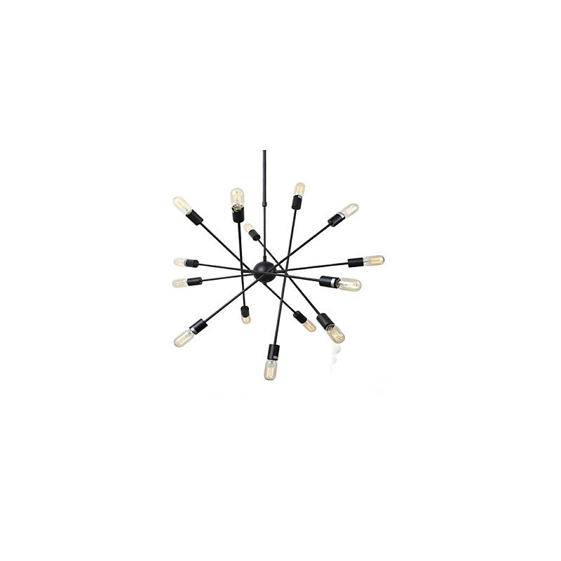 Pintura rústica de chalé para designers, lustre de 2 lâmpadas em metal para lojas internas