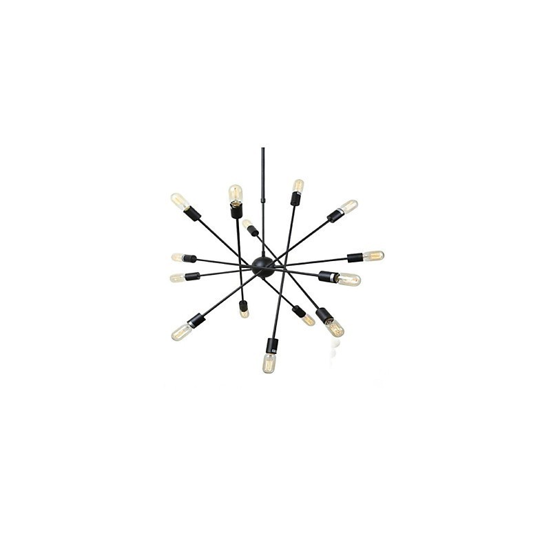 Pintura rústica de chalé para designers, lustre de 2 lâmpadas em metal para lojas internas