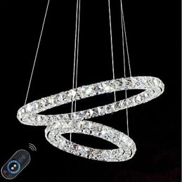 Lustre de cristal Luzes Pingente de Interior Luminária de Teto Luminárias Reguláveis com Controle Remoto
