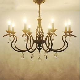 Lustre de cristal estilo europeu, luzes de jantar, velas criativas simples, lâmpadas e lanternas, novidade, iluminação