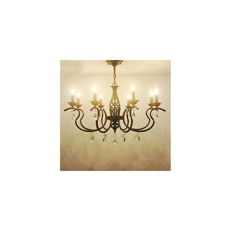 Lustre de cristal estilo europeu, luzes de jantar, velas criativas simples, lâmpadas e lanternas, novidade, iluminação