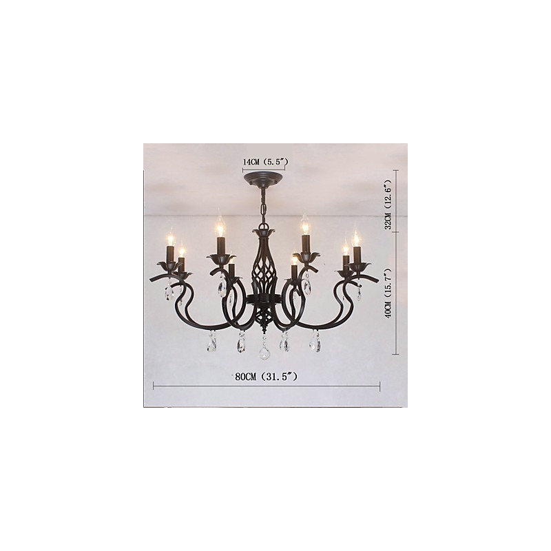 Lustre de cristal estilo europeu, luzes de jantar, velas criativas simples, lâmpadas e lanternas, novidade, iluminação