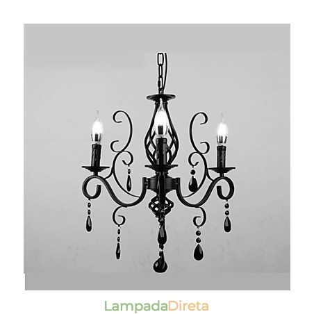 Lâmpada de cristal 3 luzes modernas e simples, iluminação inovadora