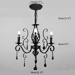 Lâmpada de cristal 3 luzes modernas e simples, iluminação inovadora