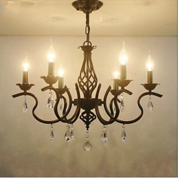 Lustre de cristal estilo europeu, luzes de jantar, velas criativas simples, lâmpadas e lanternas, novidade, iluminação