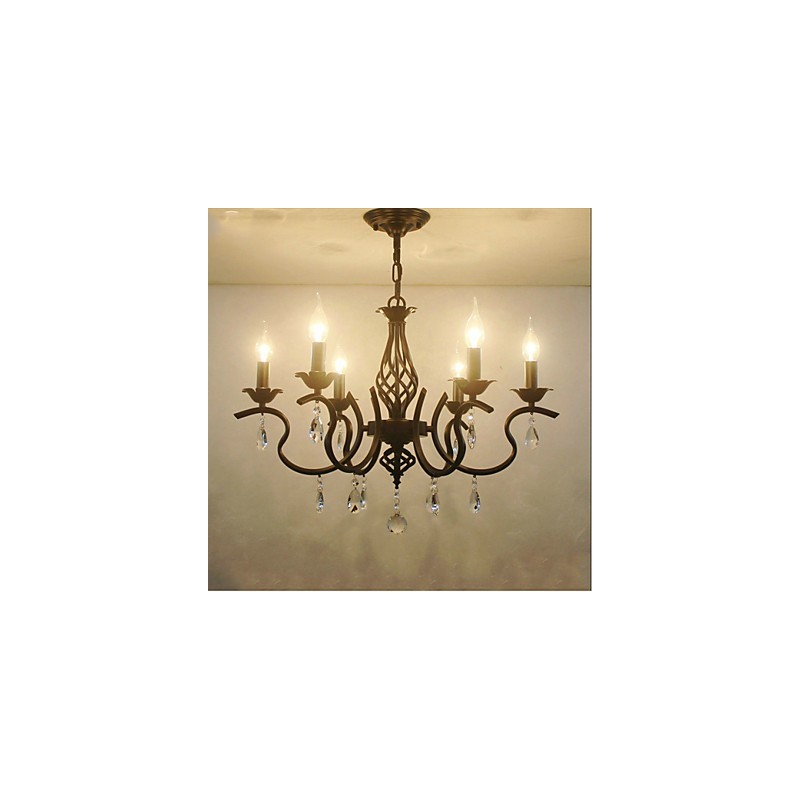 Lustre de cristal estilo europeu, luzes de jantar, velas criativas simples, lâmpadas e lanternas, novidade, iluminação