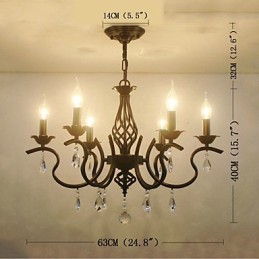 Lustre de cristal estilo europeu, luzes de jantar, velas criativas simples, lâmpadas e lanternas, novidade, iluminação