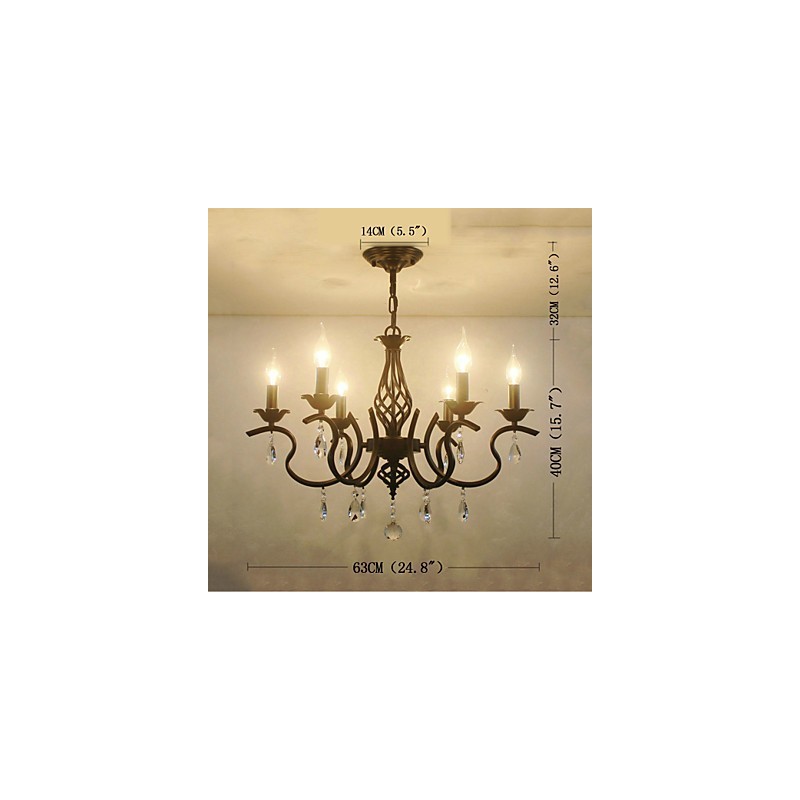 Lustre de cristal estilo europeu, luzes de jantar, velas criativas simples, lâmpadas e lanternas, novidade, iluminação