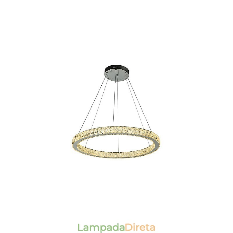 Luminária pendente de teto com anel regulável, lustre moderno, iluminação interna, lâmpada com controle remoto