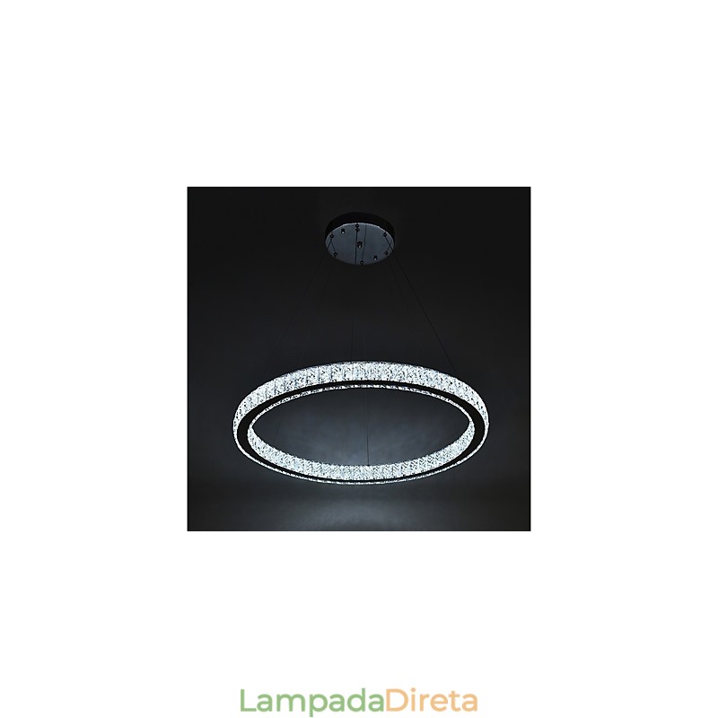 Luminária pendente de teto com anel regulável, lustre moderno, iluminação interna, lâmpada com controle remoto