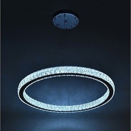 Luminária pendente de teto com anel regulável, lustre moderno, iluminação interna, lâmpada com controle remoto