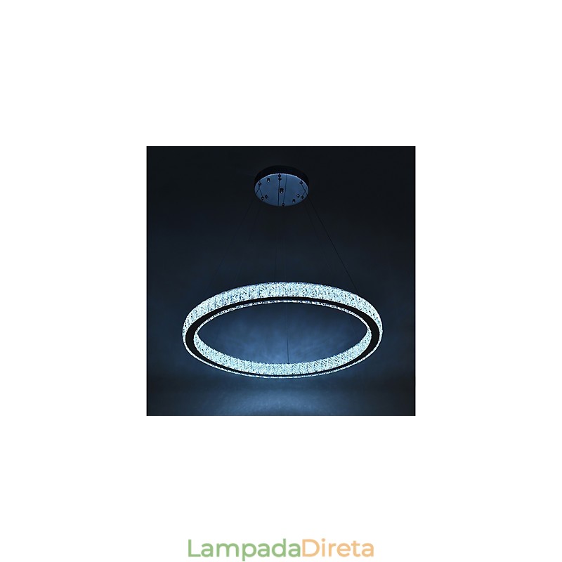 Luminária pendente de teto com anel regulável, lustre moderno, iluminação interna, lâmpada com controle remoto