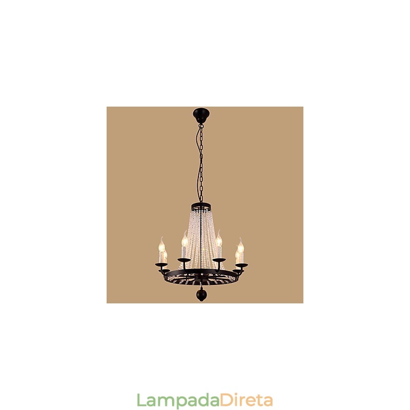 8 Luzes Lustre Moderno Contemporâneo Tradicional Clássico Rústico Lodge Vintage Retro Lanterna Tambor Country Island Globo Tigela