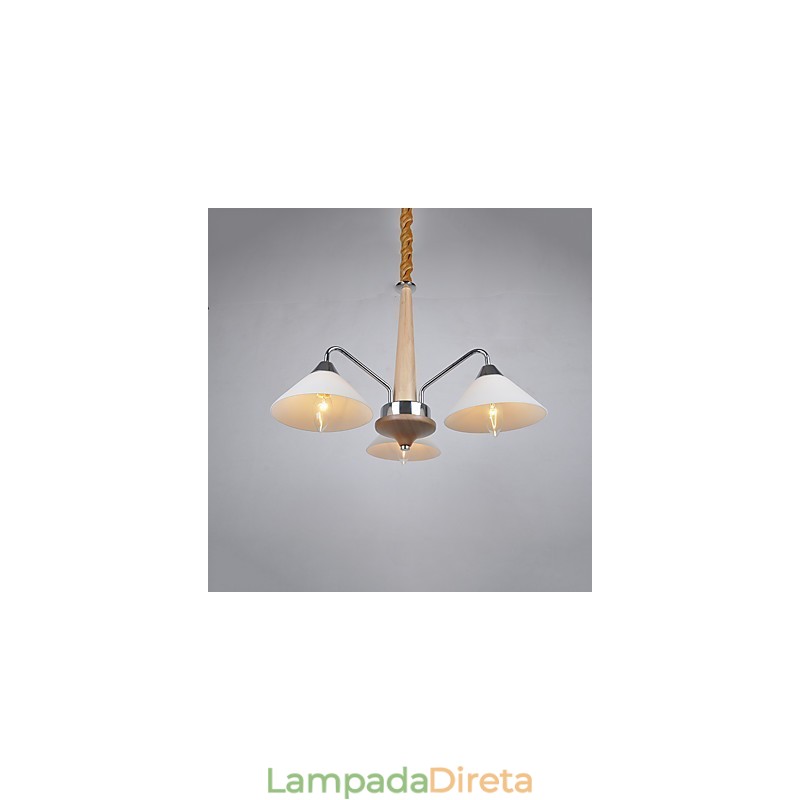 Lustre moderno contemporâneo galvanizado para lustre de bambu e madeira