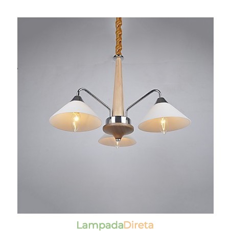 Lustre moderno contemporâneo galvanizado para lustre de bambu e madeira Lustre moderno contemporâneo galvanizado para lustre de bambu e madeira