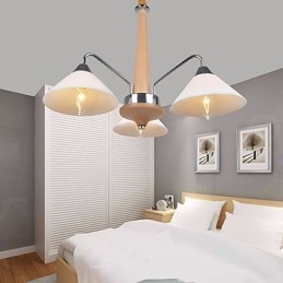 Lustre moderno contemporâneo galvanizado para lustre de bambu e madeira