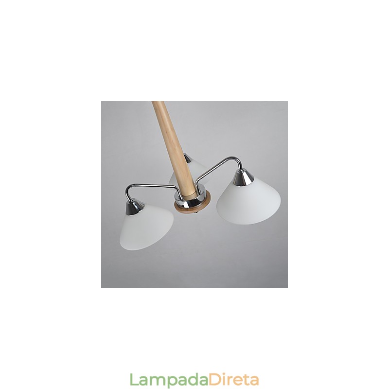 Lustre moderno contemporâneo galvanizado para lustre de bambu e madeira