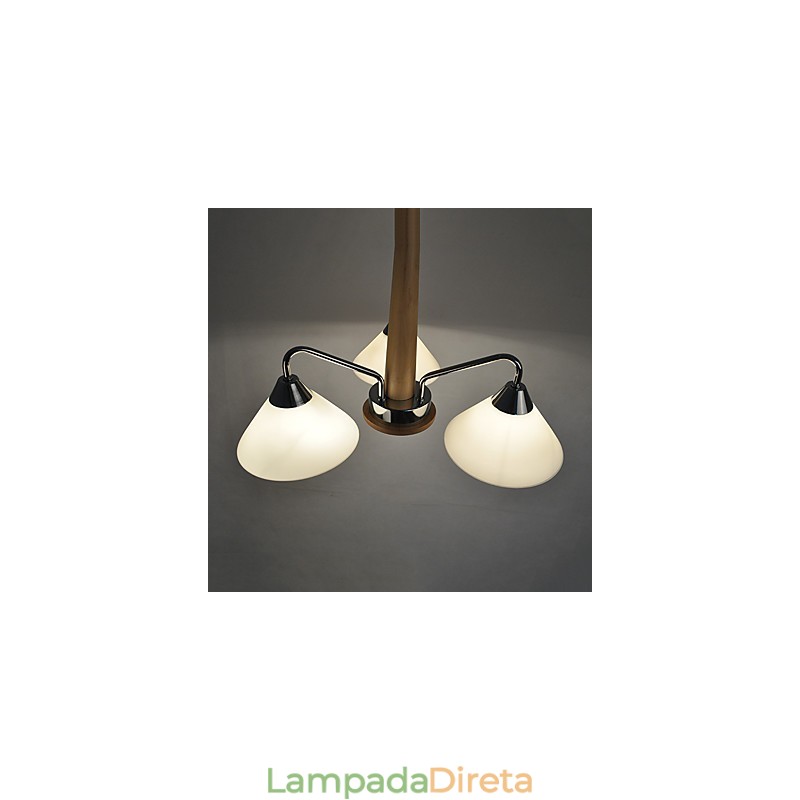 Lustre moderno contemporâneo galvanizado para lustre de bambu e madeira