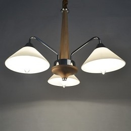 Lustre moderno contemporâneo galvanizado para lustre de bambu e madeira