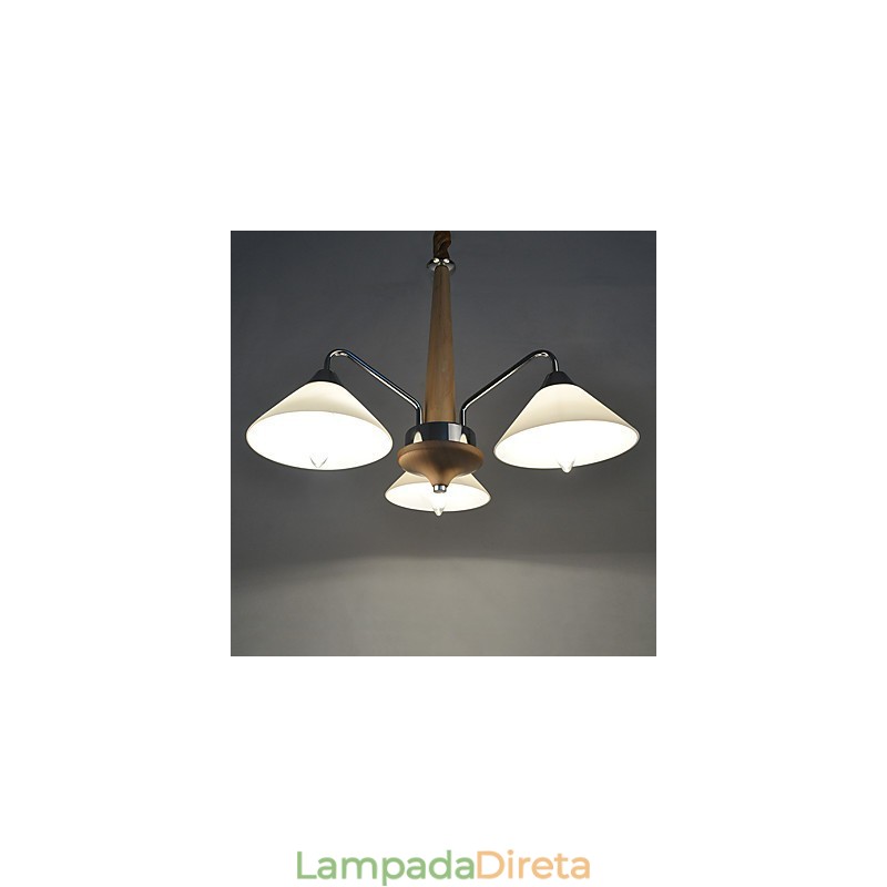 Lustre moderno contemporâneo galvanizado para lustre de bambu e madeira