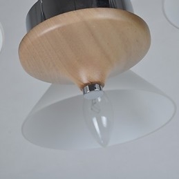 Lustre moderno contemporâneo galvanizado para lustre de bambu e madeira