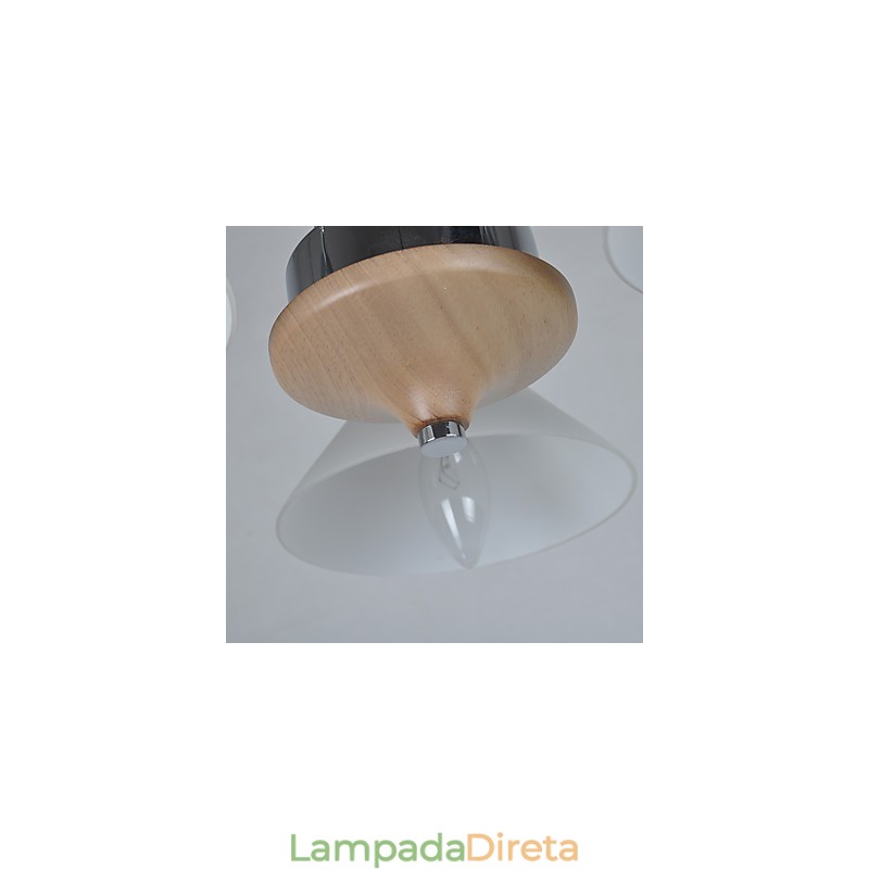 Lustre moderno contemporâneo galvanizado para lustre de bambu e madeira