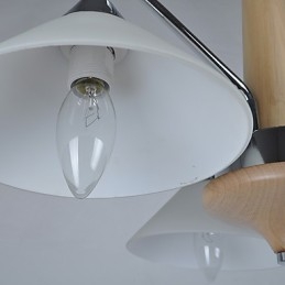 Lustre moderno contemporâneo galvanizado para lustre de bambu e madeira