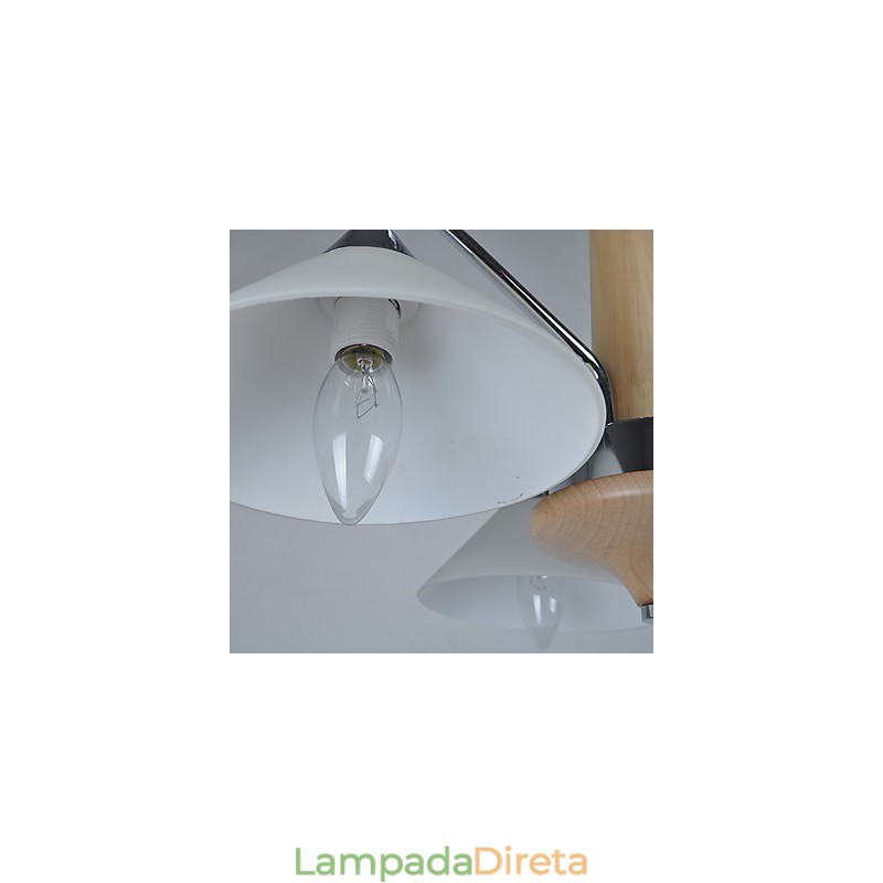 Lustre moderno contemporâneo galvanizado para lustre de bambu e madeira