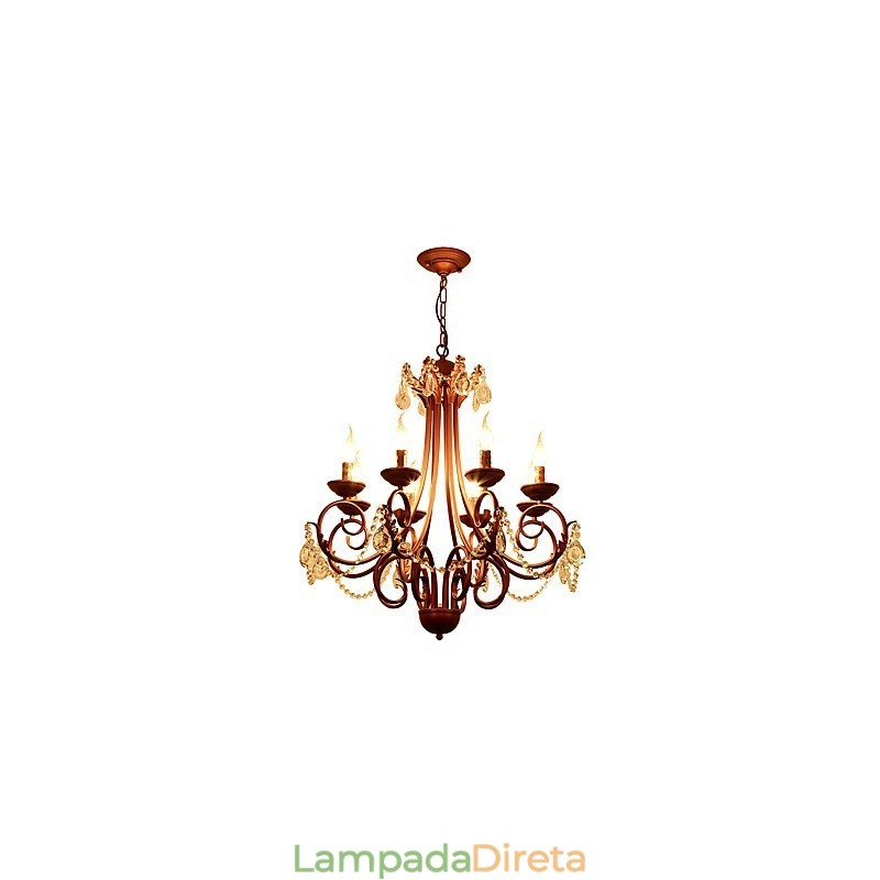 8 Luzes Lustre Moderno Contemporâneo Tradicional Lodge Vintage Retro Country Pintura Recurso para Cristal Metal