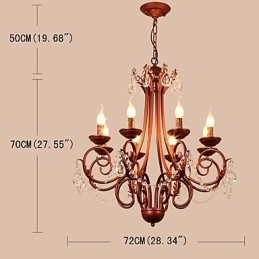 8 Luzes Lustre Moderno Contemporâneo Tradicional Lodge Vintage Retro Country Pintura Recurso para Cristal Metal