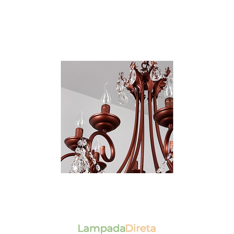 8 Luzes Lustre Moderno Contemporâneo Tradicional Lodge Vintage Retro Country Pintura Recurso para Cristal Metal