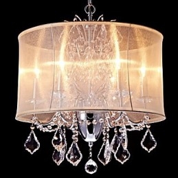 Lustre de metal moderno contemporâneo tradicional clássico country cromado com recurso para designers de estilo mini cristal