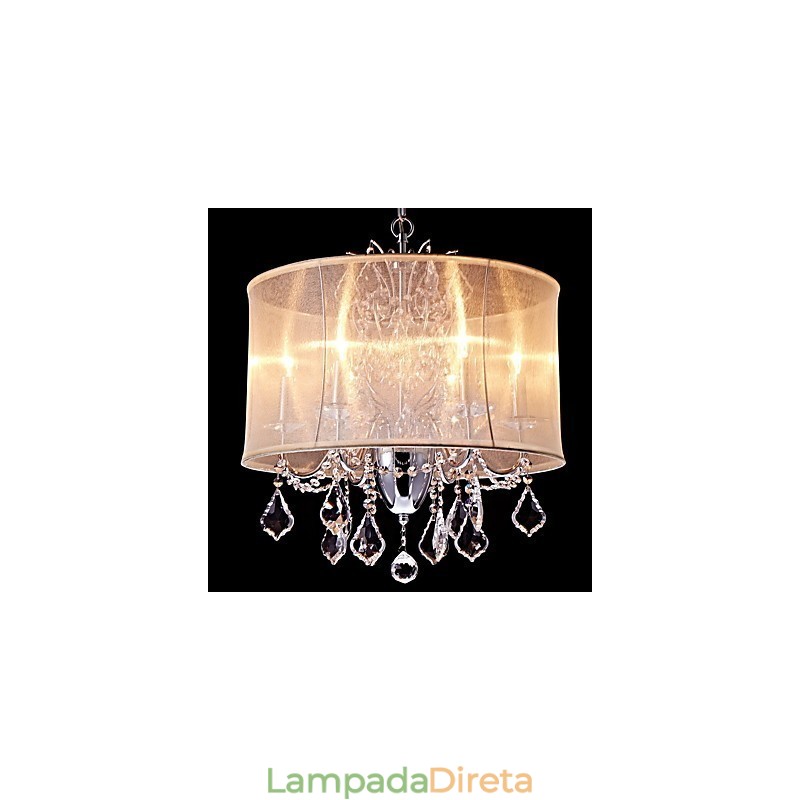 Lustre de metal moderno contemporâneo tradicional clássico country cromado com recurso para designers de estilo mini cristal