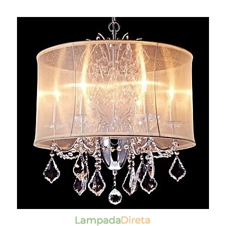 Lustre de metal moderno contemporâneo tradicional clássico country cromado com recurso para designers de estilo mini cristal Lustre de metal moderno contemporâneo tradicional clássico country cromado com recurso para designers de estilo mini cristal