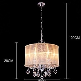 Lustre de metal moderno contemporâneo tradicional clássico country cromado com recurso para designers de estilo mini cristal