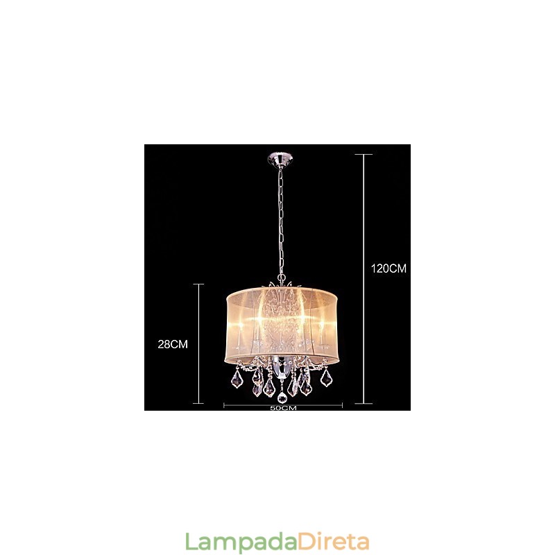 Lustre de metal moderno contemporâneo tradicional clássico country cromado com recurso para designers de estilo mini cristal