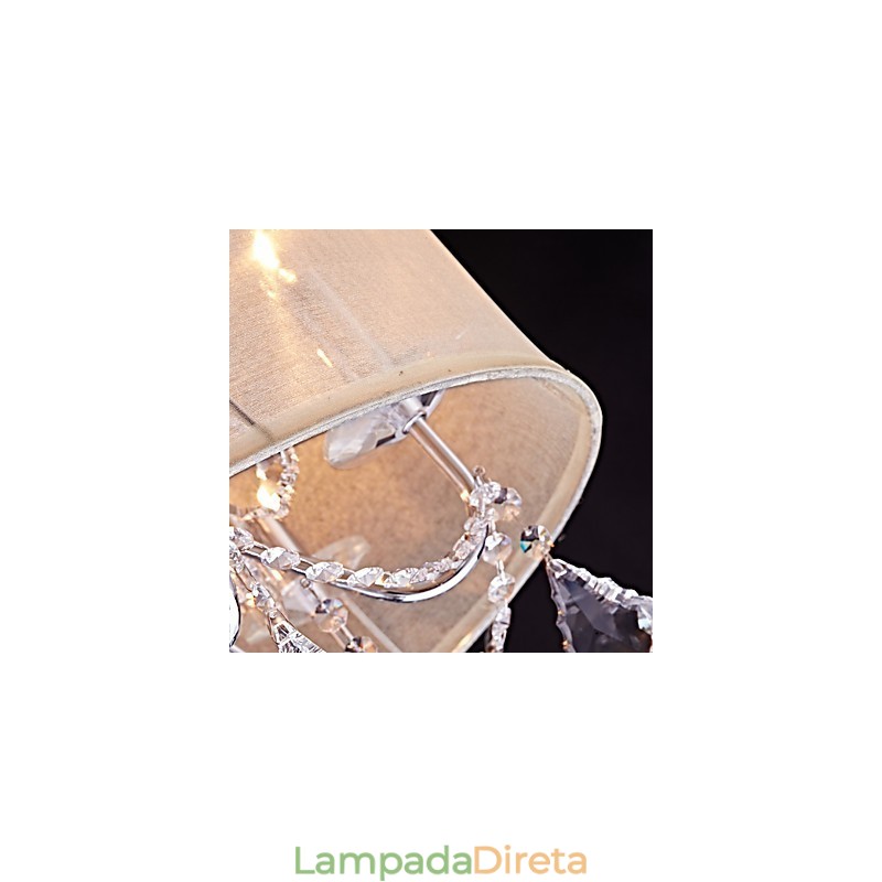 Lustre de metal moderno contemporâneo tradicional clássico country cromado com recurso para designers de estilo mini cristal