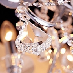 Lustre de metal moderno contemporâneo tradicional clássico country cromado com recurso para designers de estilo mini cristal