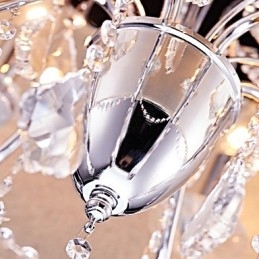 Lustre de metal moderno contemporâneo tradicional clássico country cromado com recurso para designers de estilo mini cristal