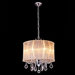 Lustre de metal moderno contemporâneo tradicional clássico country cromado com recurso para designers de estilo mini cristal