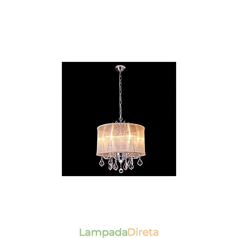 Lustre de metal moderno contemporâneo tradicional clássico country cromado com recurso para designers de estilo mini cristal